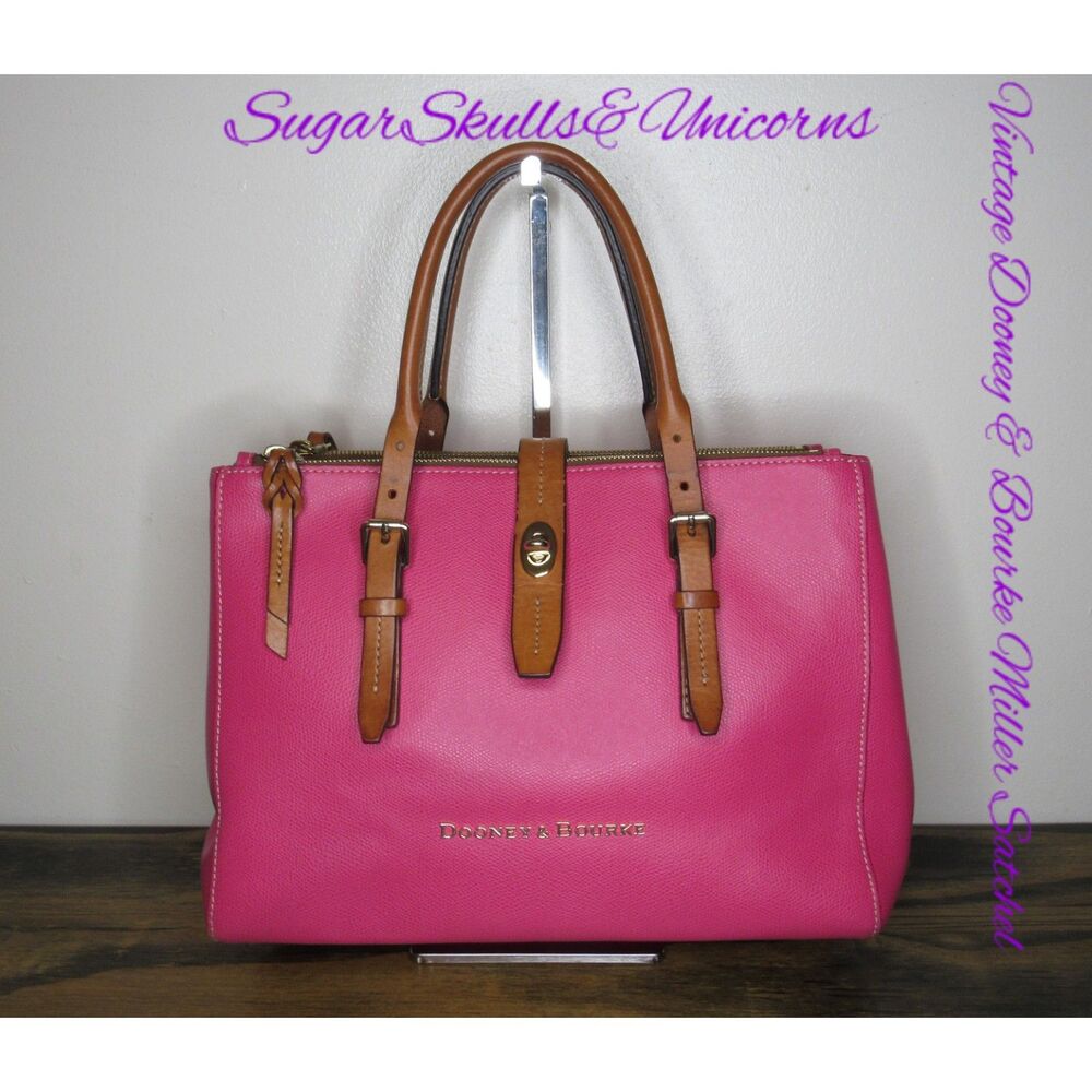 RARE Dooney & Bourke Fuchsia Tote – Rainbow Chevron Lining – Lucca Collection
